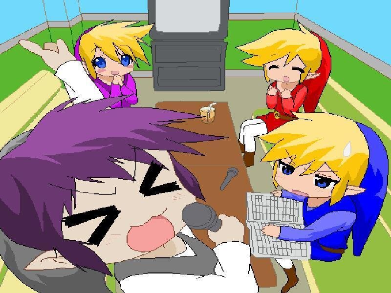 Chibi Characters at Table