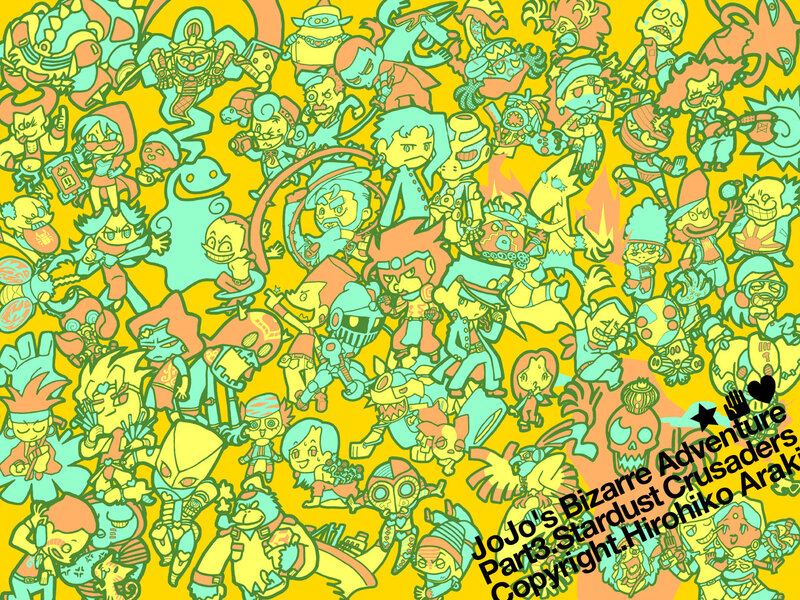 Chibi Characters Collage — Yellow, Chaotic
