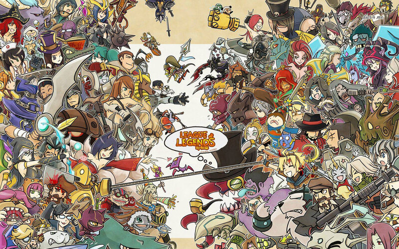 Chibi Characters Collage — Yellow