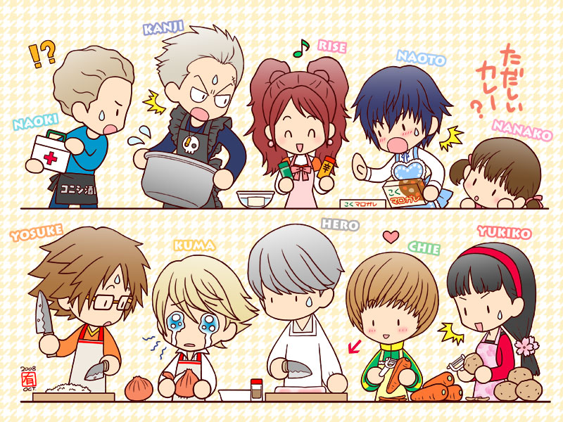 Chibi characters cooking together