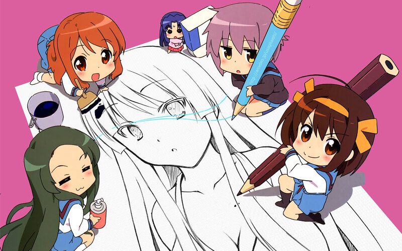 Chibi Characters Drawing — Pink