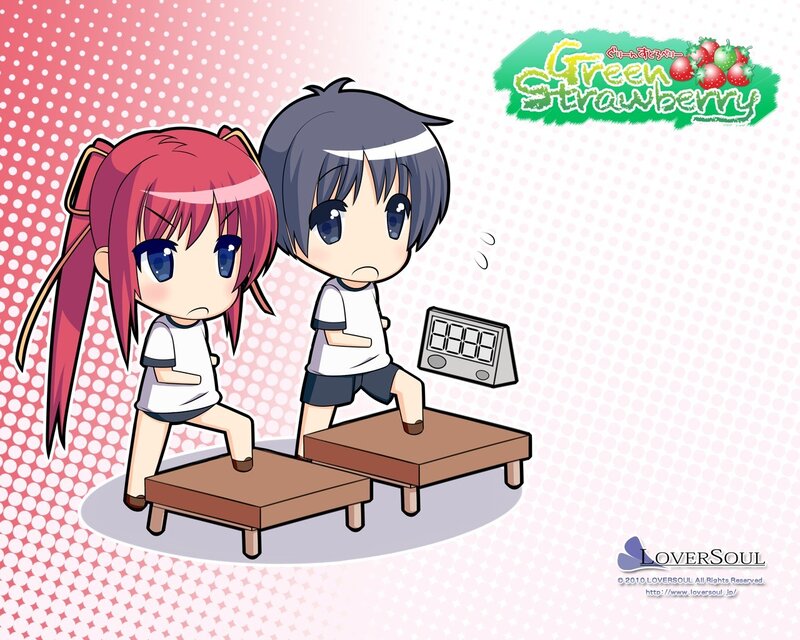 Chibi characters exercising