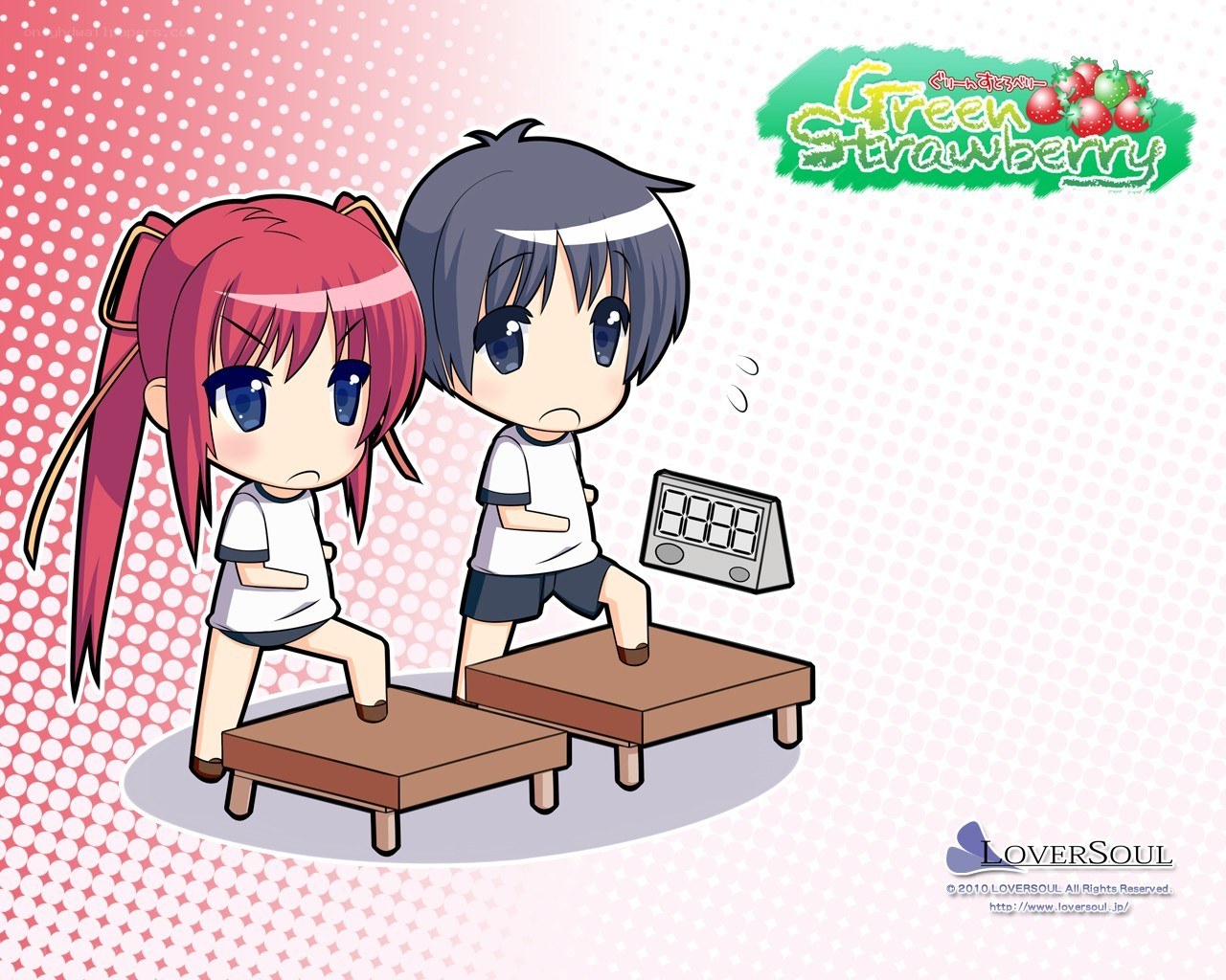 Chibi characters exercising