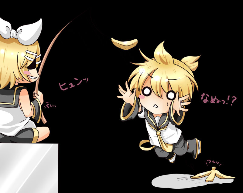 Chibi Characters Fishing — Black
