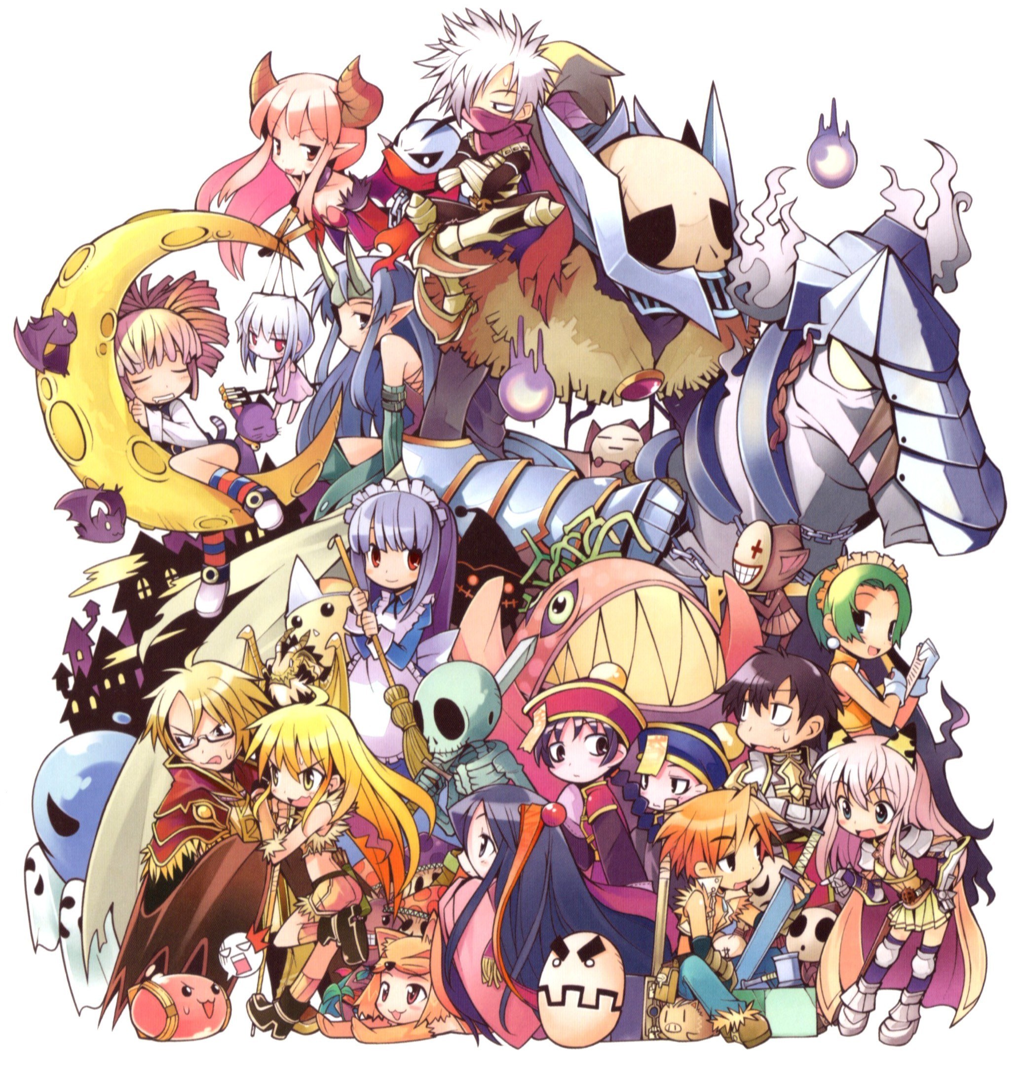 Chibi characters from a fantasy game