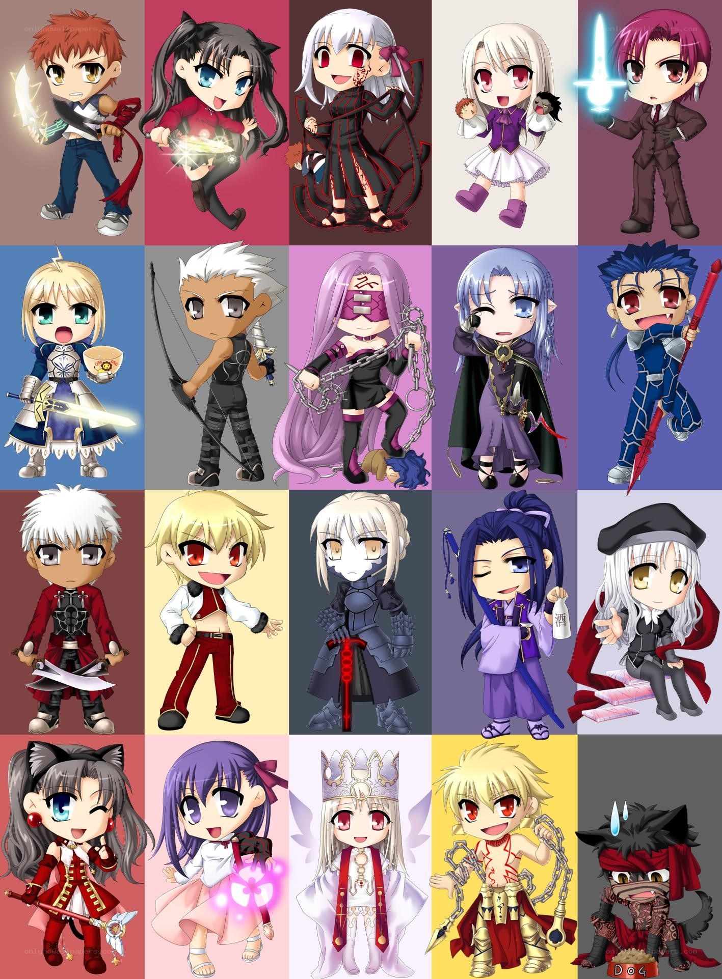 Chibi characters from Fate series