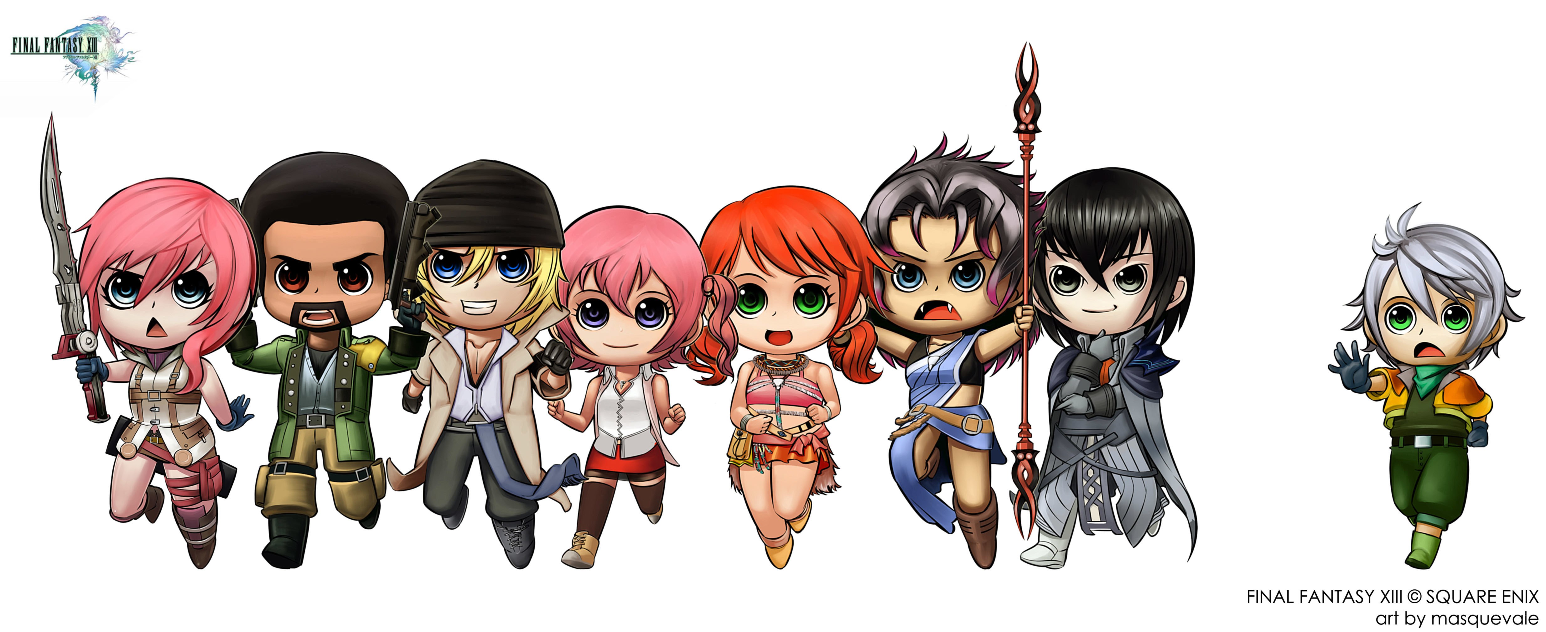 Chibi characters from Final Fantasy XIII