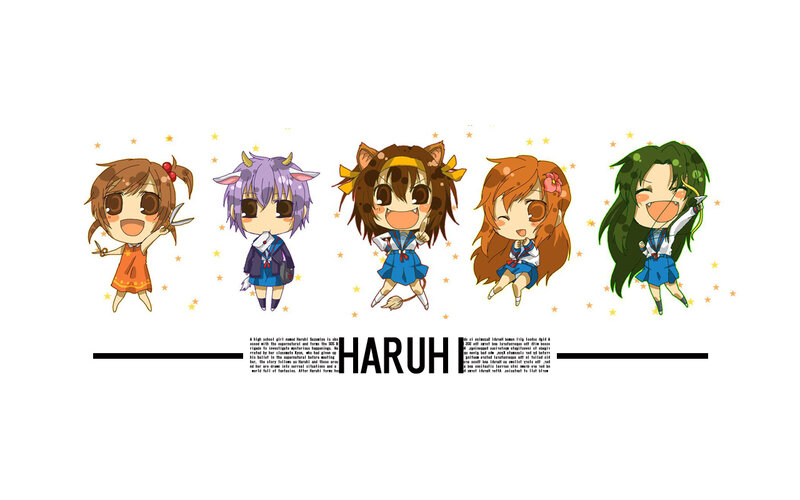 Chibi characters from Haruhi