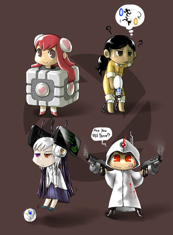 Chibi characters from Portal