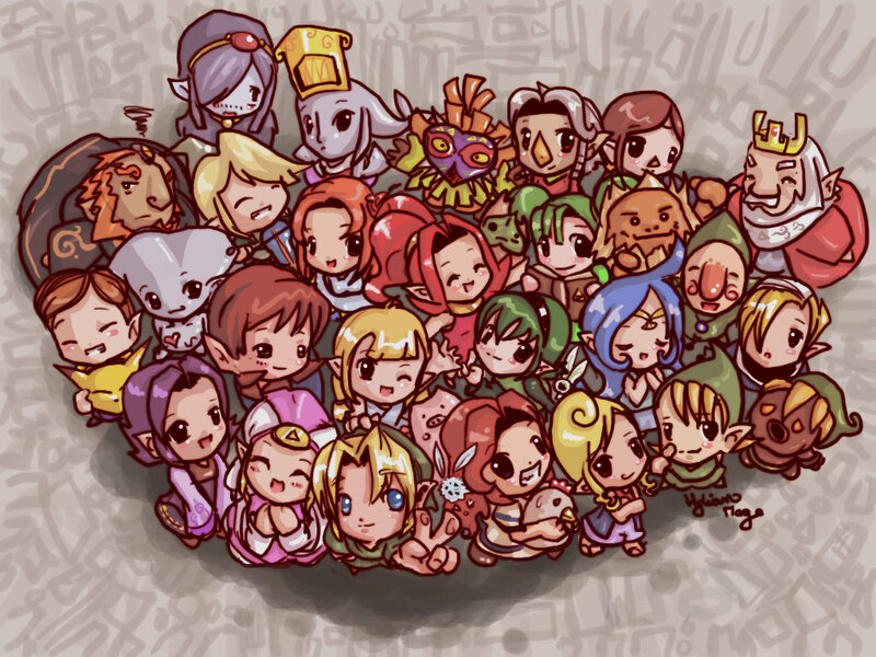 Chibi characters from The Legend of Zelda
