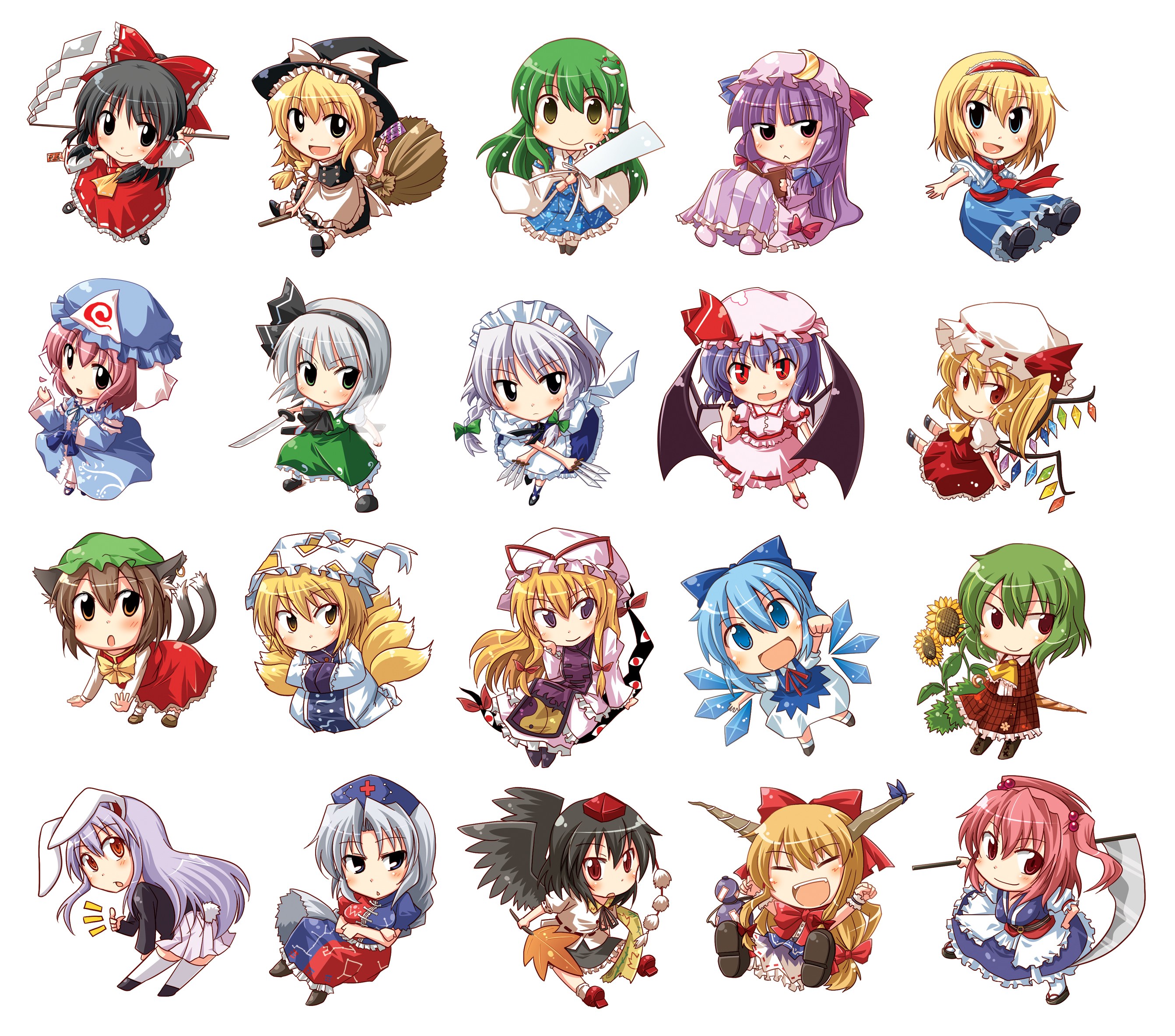 Chibi characters from Touhou Project