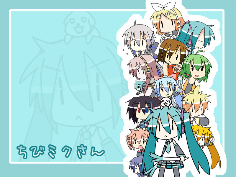 Chibi characters group art