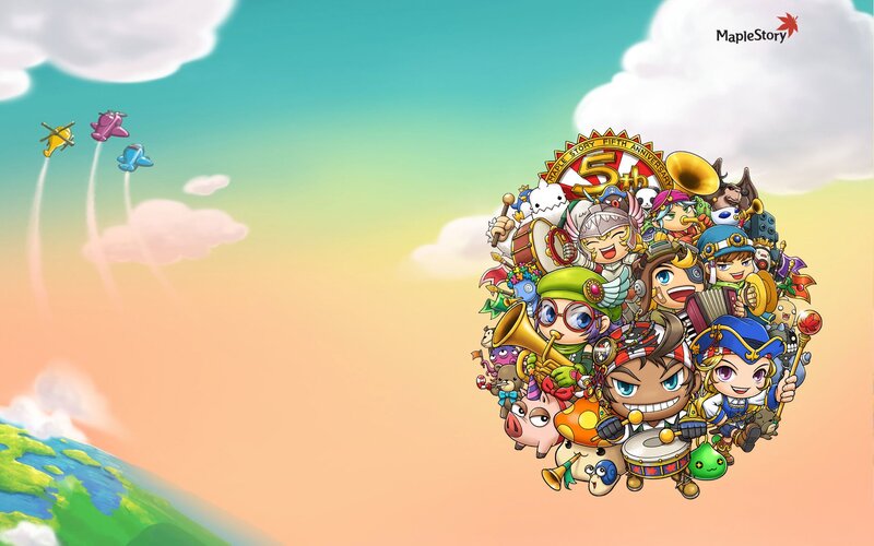 Chibi Characters Group — Blue, Cheerful