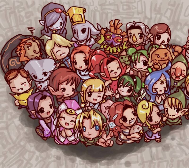 Chibi Characters Group — Brown, Playful