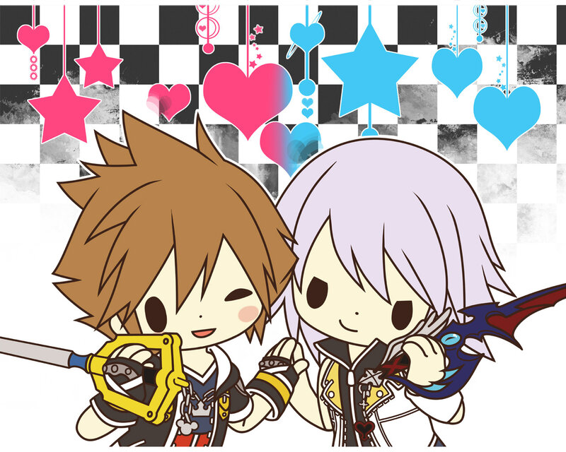 Chibi Characters Holding Keyblades