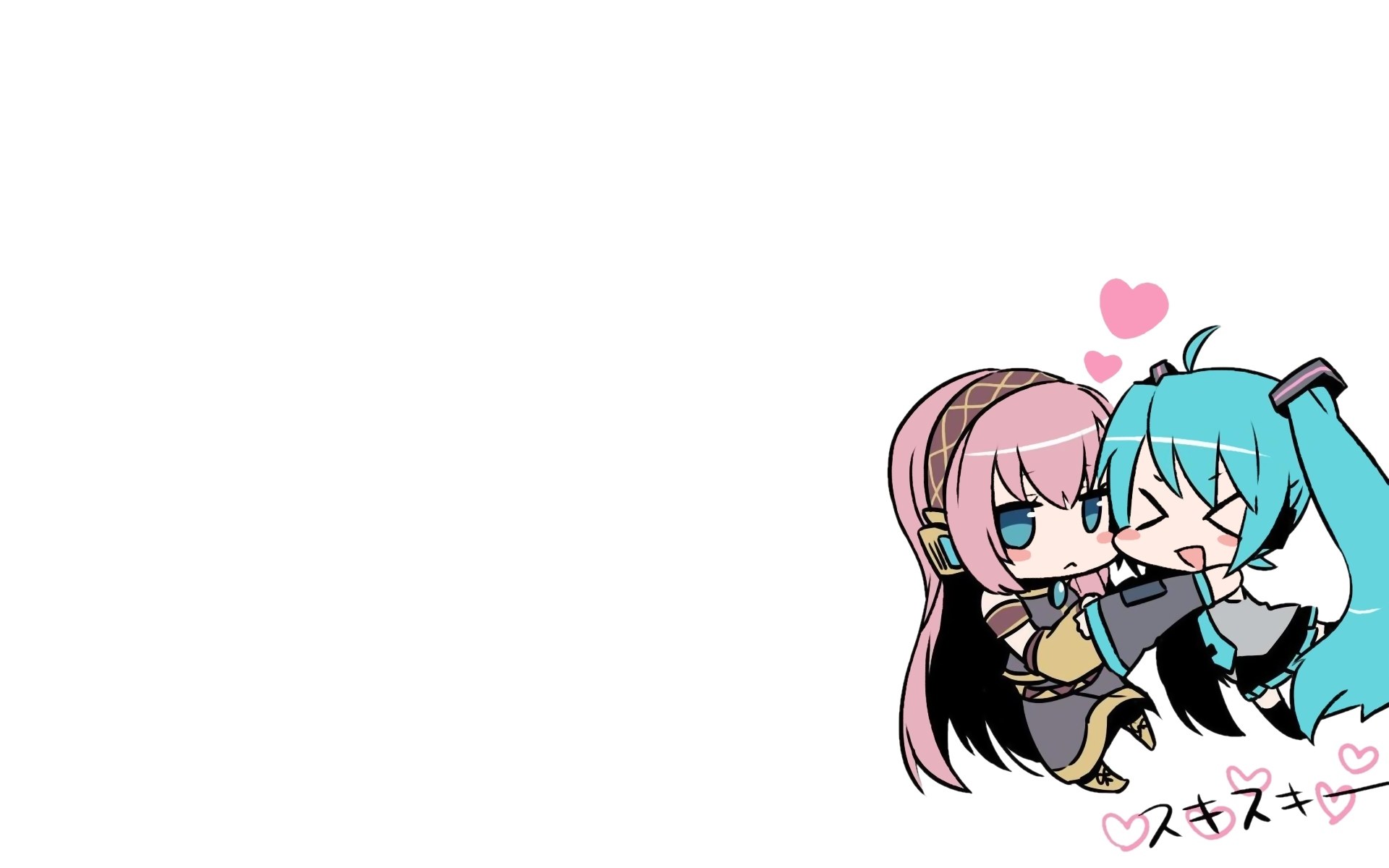 chibi characters hugging