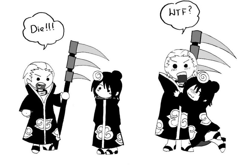 Chibi Characters Hugging — Black
