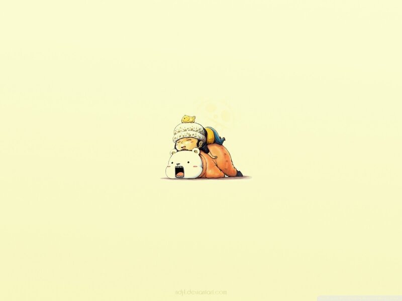 Chibi Characters Hugging — Yellow