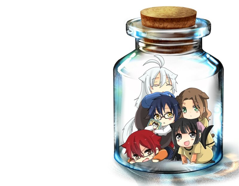 Chibi Characters in a Bottle