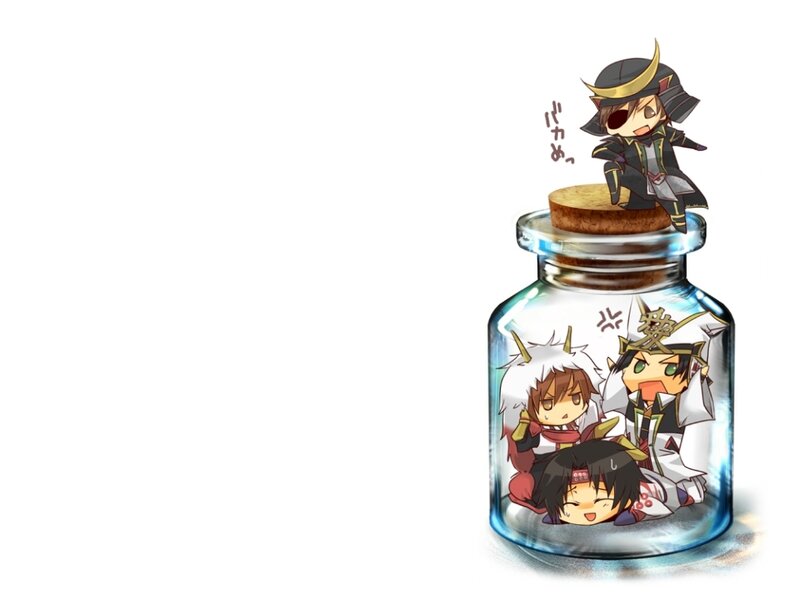 Chibi Characters in a Bottle — White