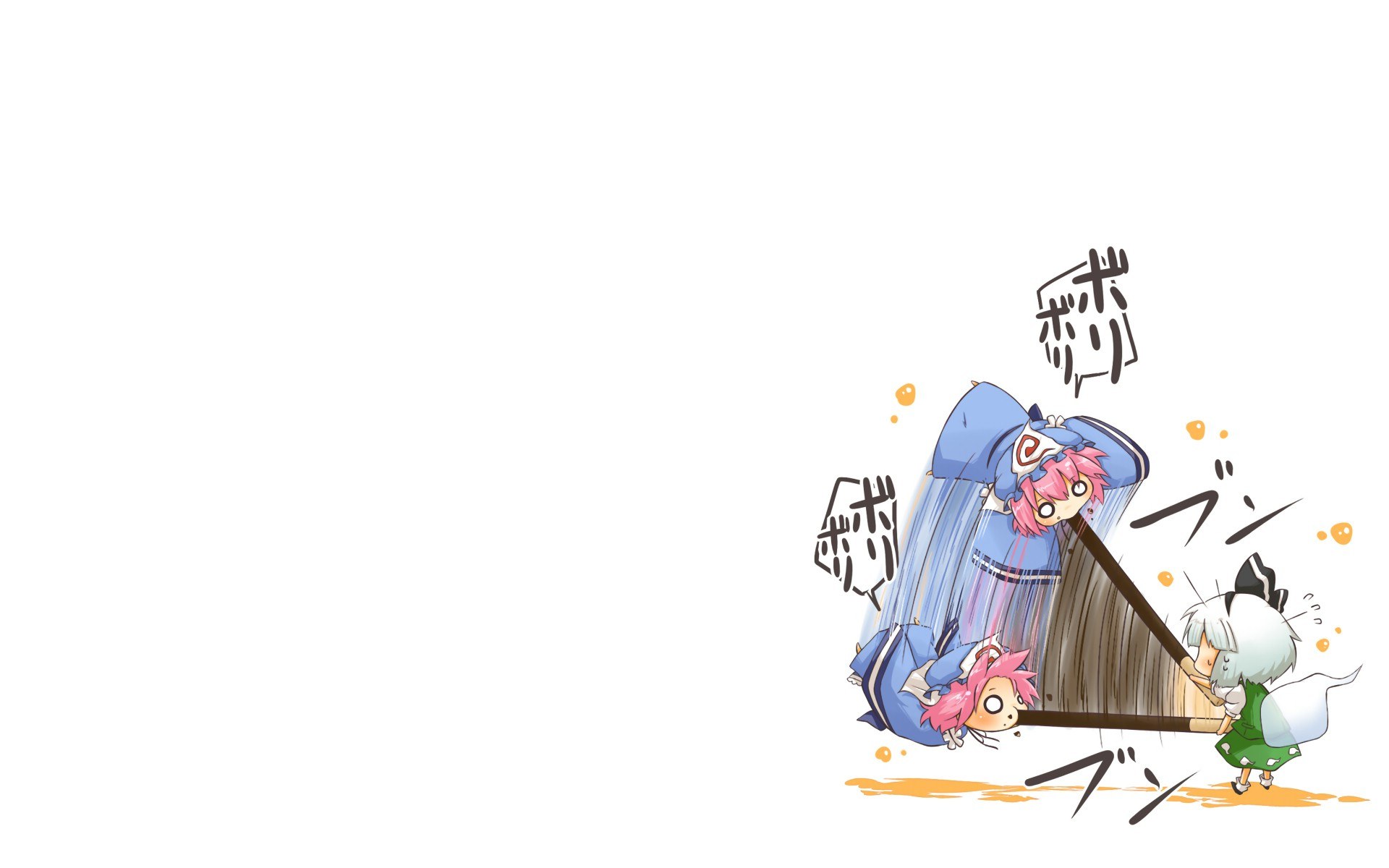 Chibi characters in a chaotic scene