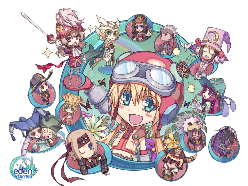 Chibi Characters in a Circle — Pink
