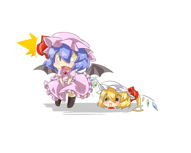 Chibi characters in a fight