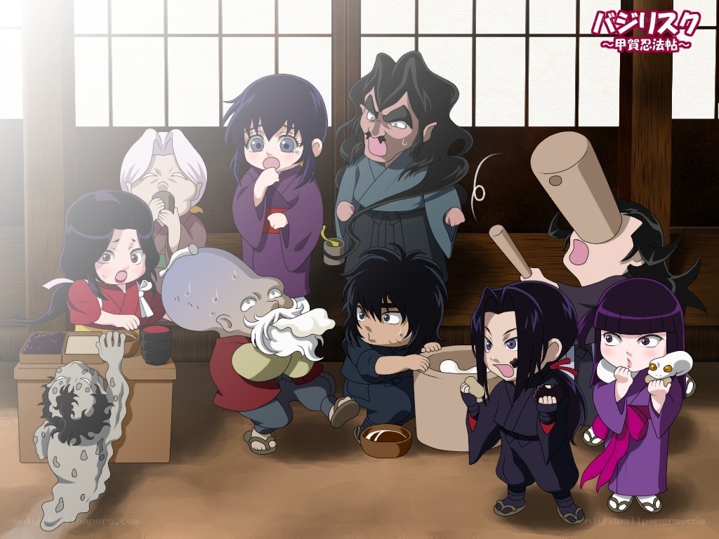 Chibi characters in a kitchen