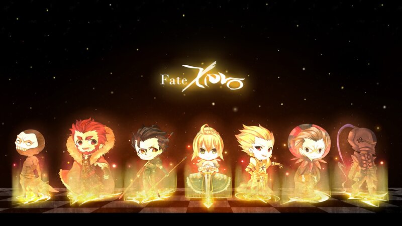 Chibi Characters in a Row — Black, Dramatic