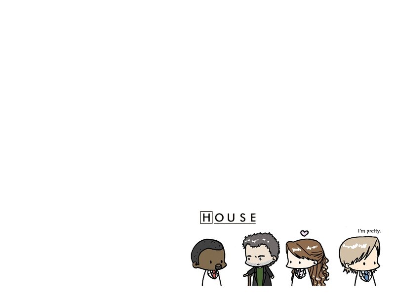 Chibi Characters in a Row — White