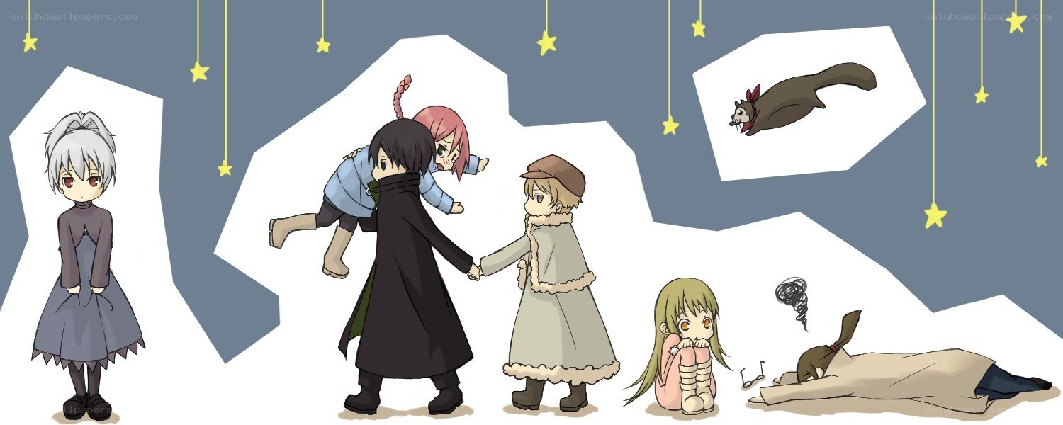 Chibi characters in a snowy scene