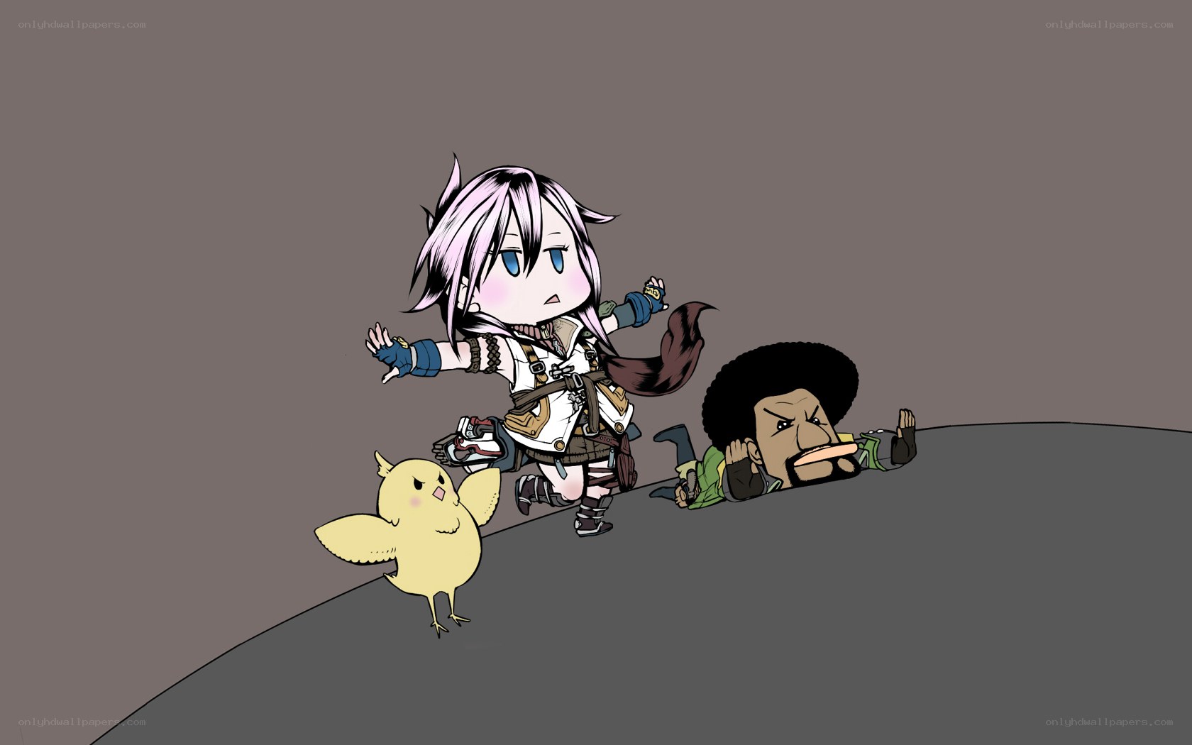 Chibi characters in action