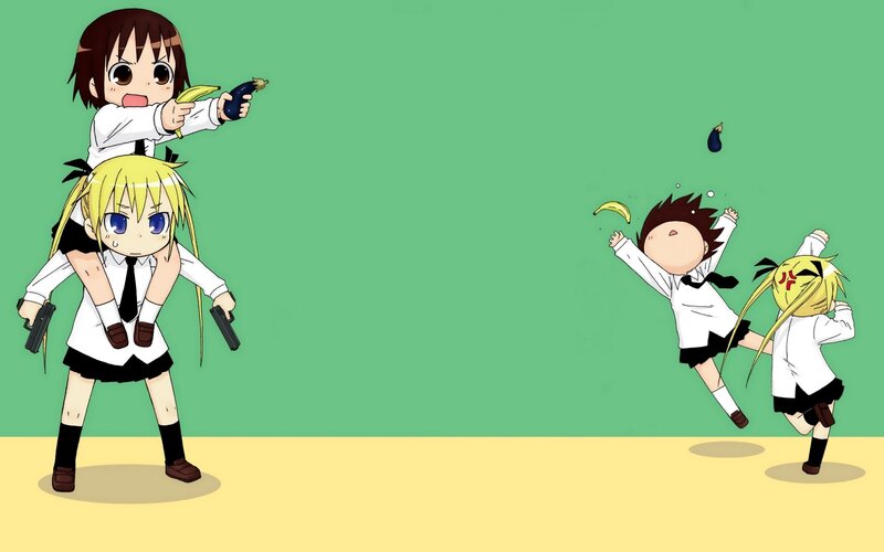 Chibi characters in action