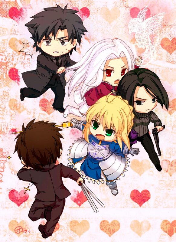 Chibi characters in action