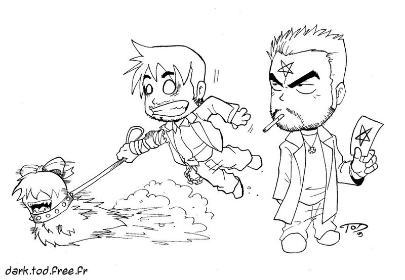Chibi characters in action