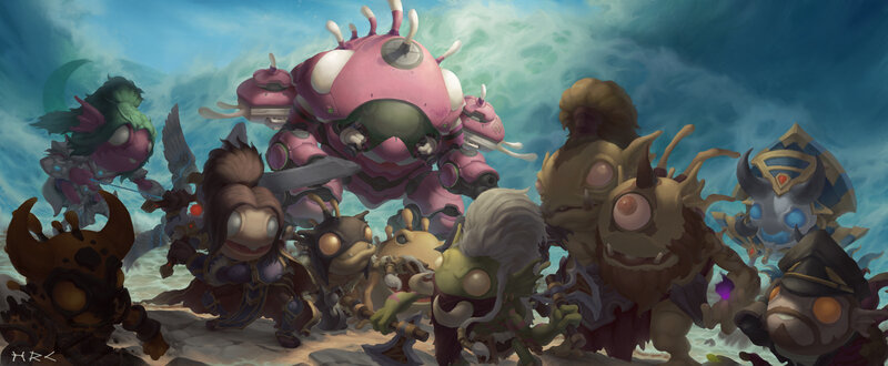 Chibi Characters in Battle — Blue