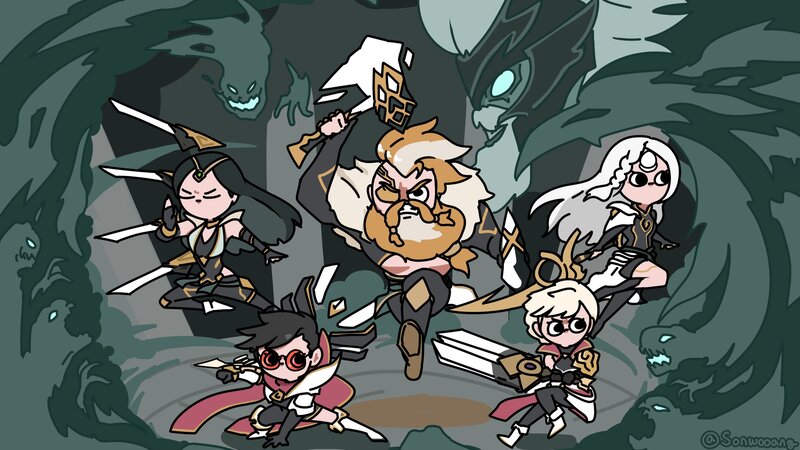 Chibi Characters in Battle — Green