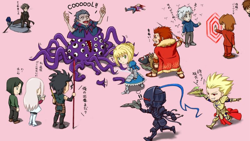 Chibi Characters in Battle — Pink