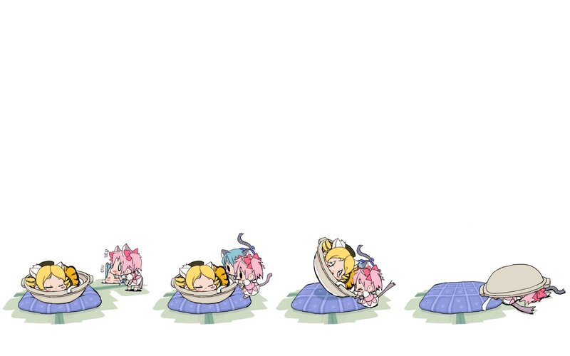 chibi characters in bowls
