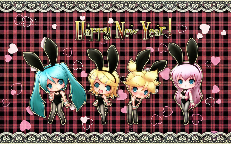 Chibi Characters in Bunny Ears