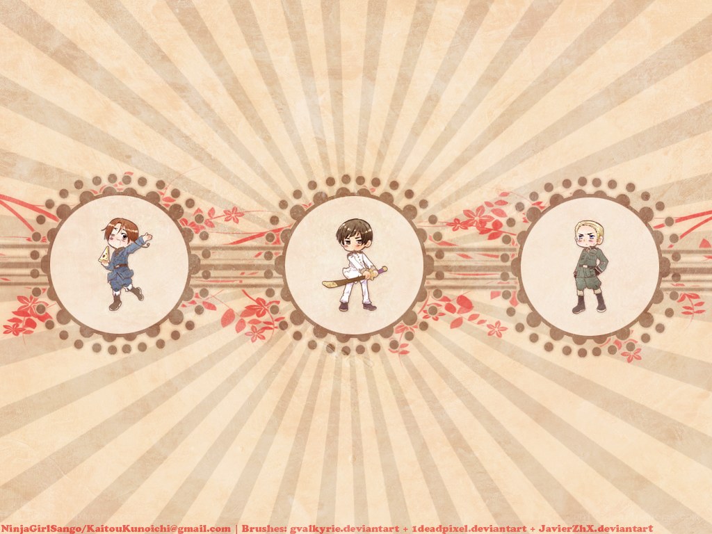 Chibi characters in circular frames