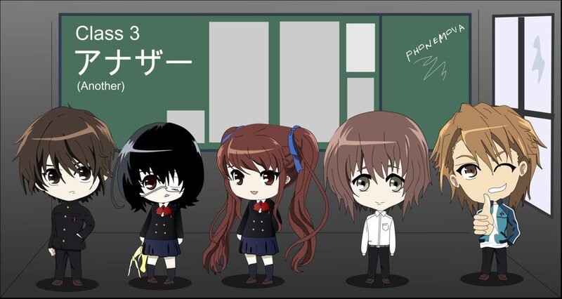 Chibi characters in classroom