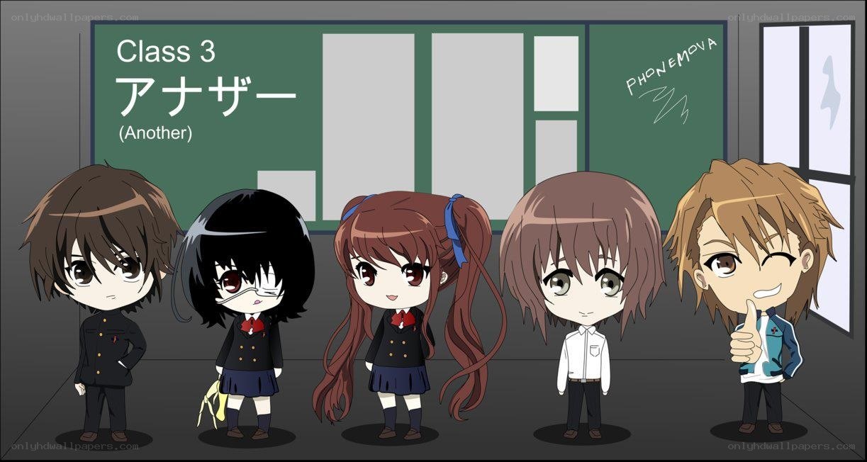 Chibi characters in classroom