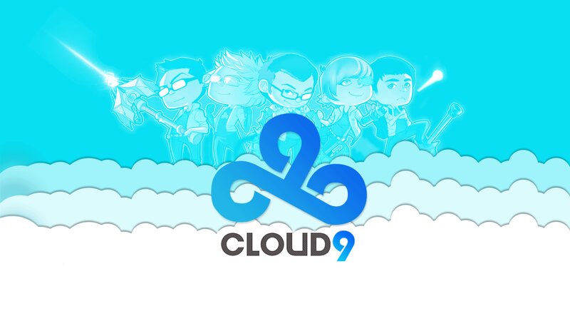 Chibi Characters in Clouds — Blue, Playful