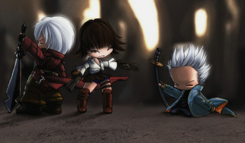 Chibi Characters in Combat — Gray
