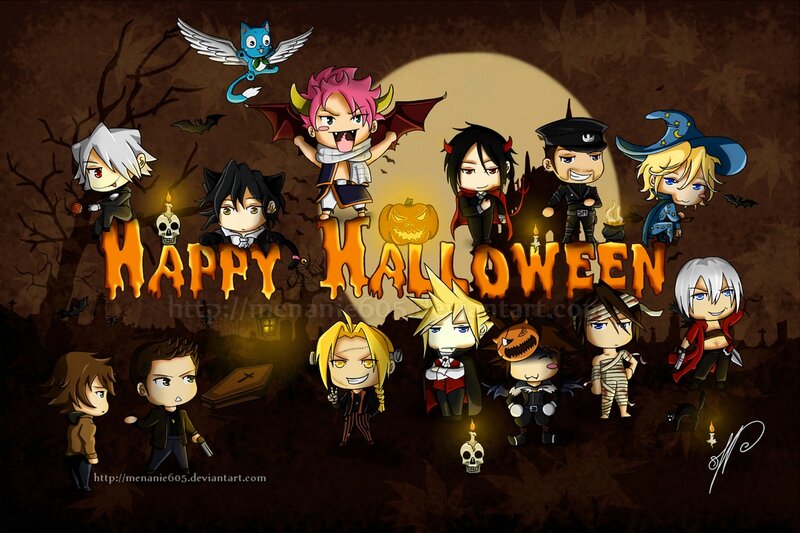 Chibi Characters in Costumes — Brown, Festive