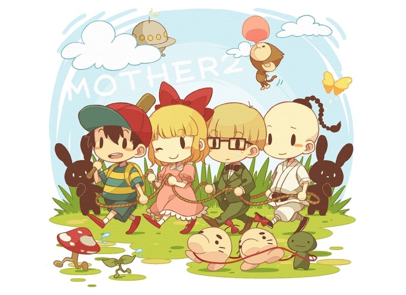 Chibi Characters in Field — Green, Playful