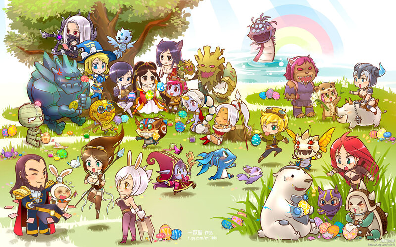 Chibi Characters in Field — Green