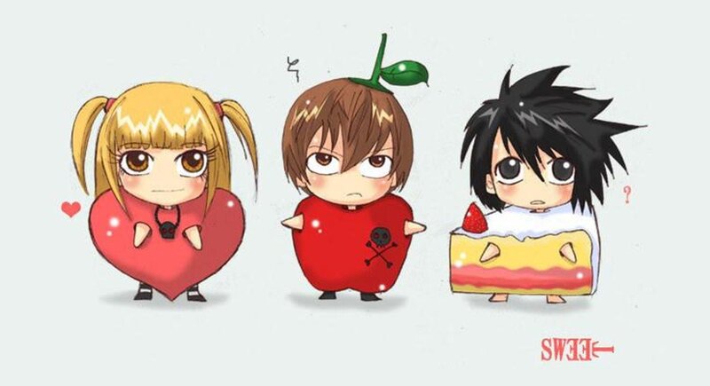 Chibi characters in food costumes