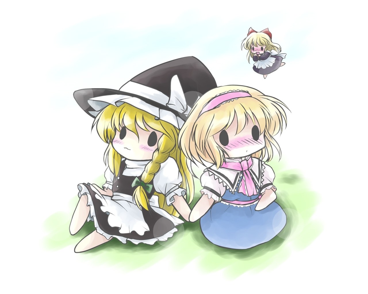 Chibi characters in maid outfits